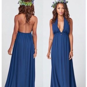 Show Me Your Mumu Luna Halter Maxi Navy